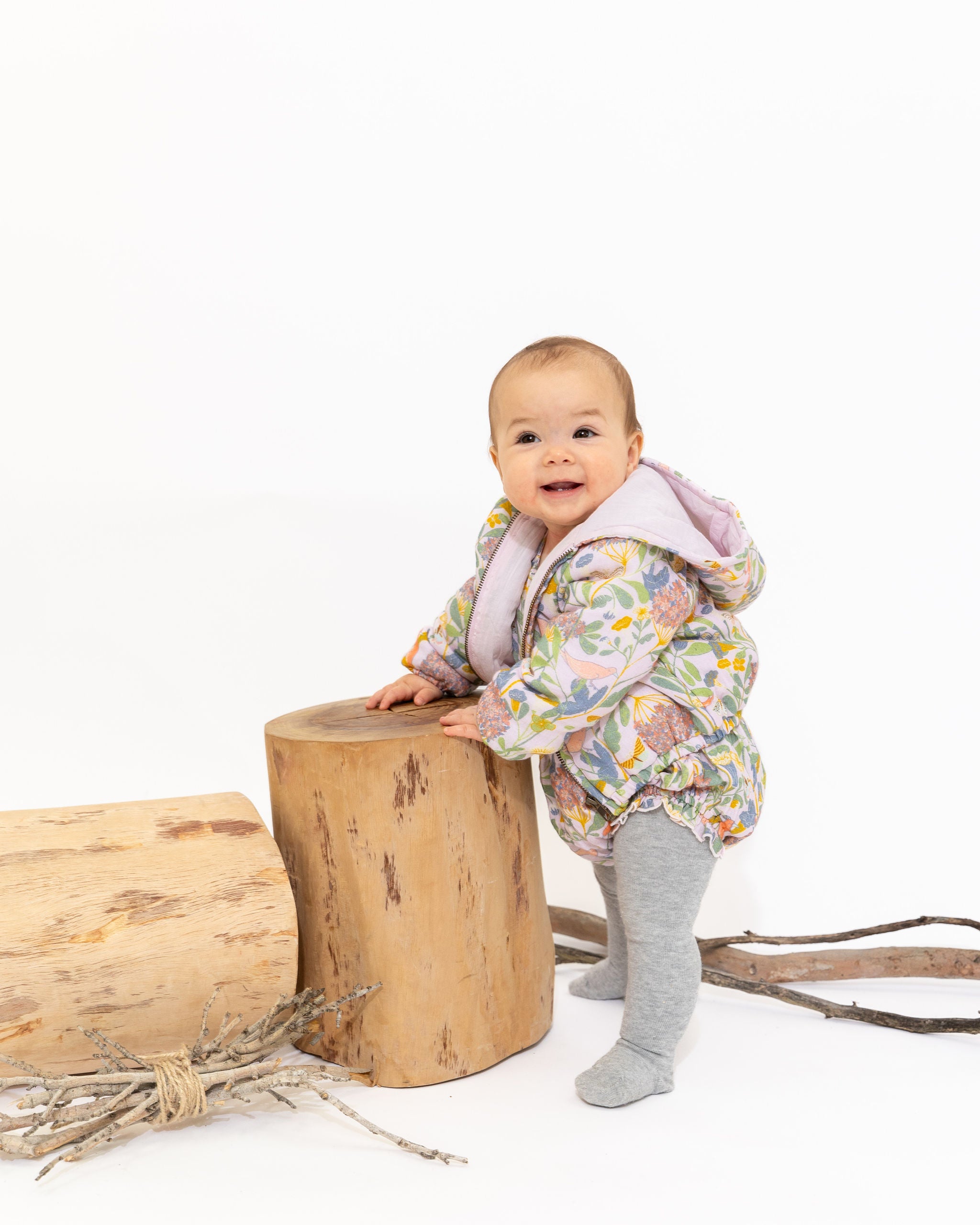 Celine Jacket - Pink Bird Flower