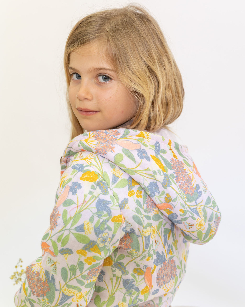 Celine Jacket - Pink Bird Flower