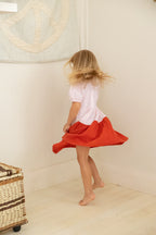 Clara Dress - Petal Pink/Flame Red