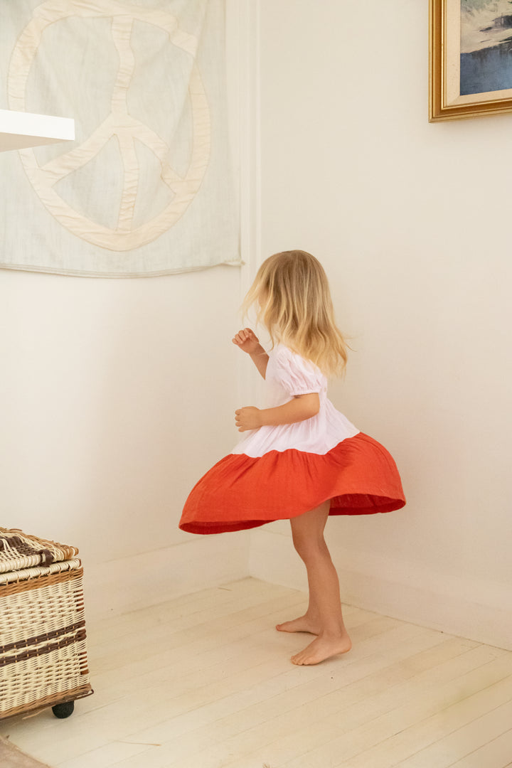 Alex and Ant Clara Dress - Petal Pink/Flame Red