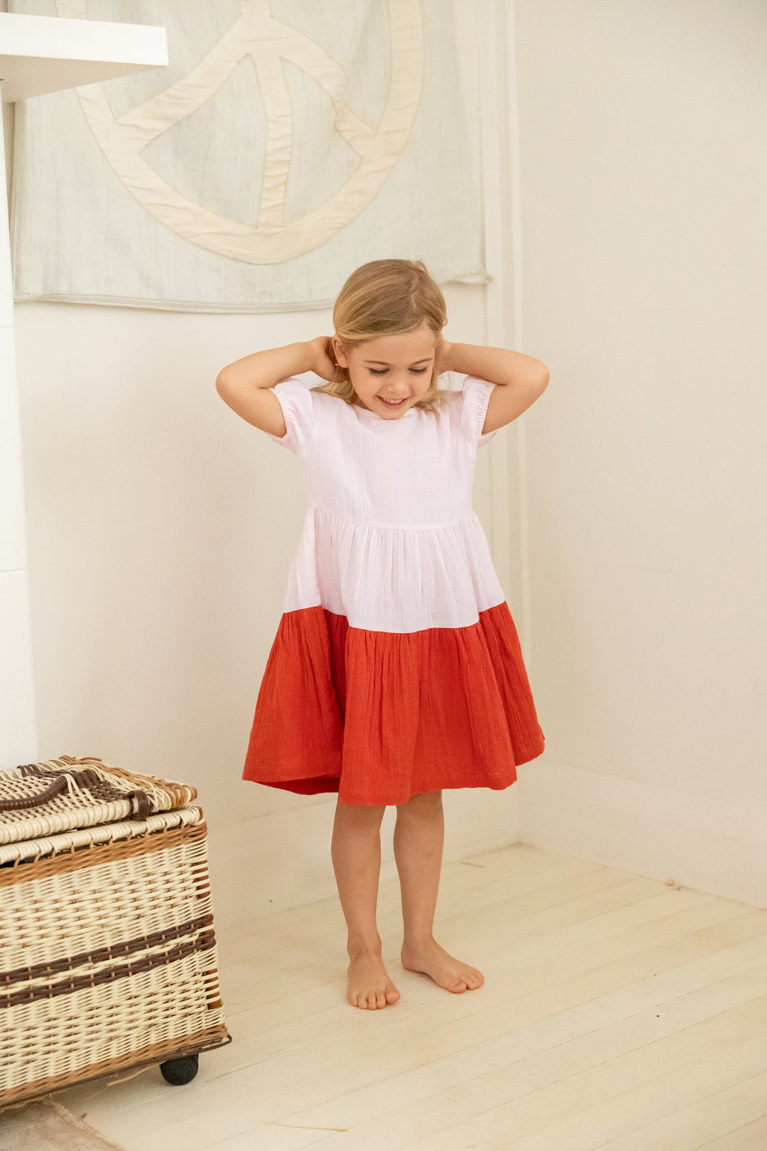 Alex and Ant Clara Dress - Petal Pink/Flame Red