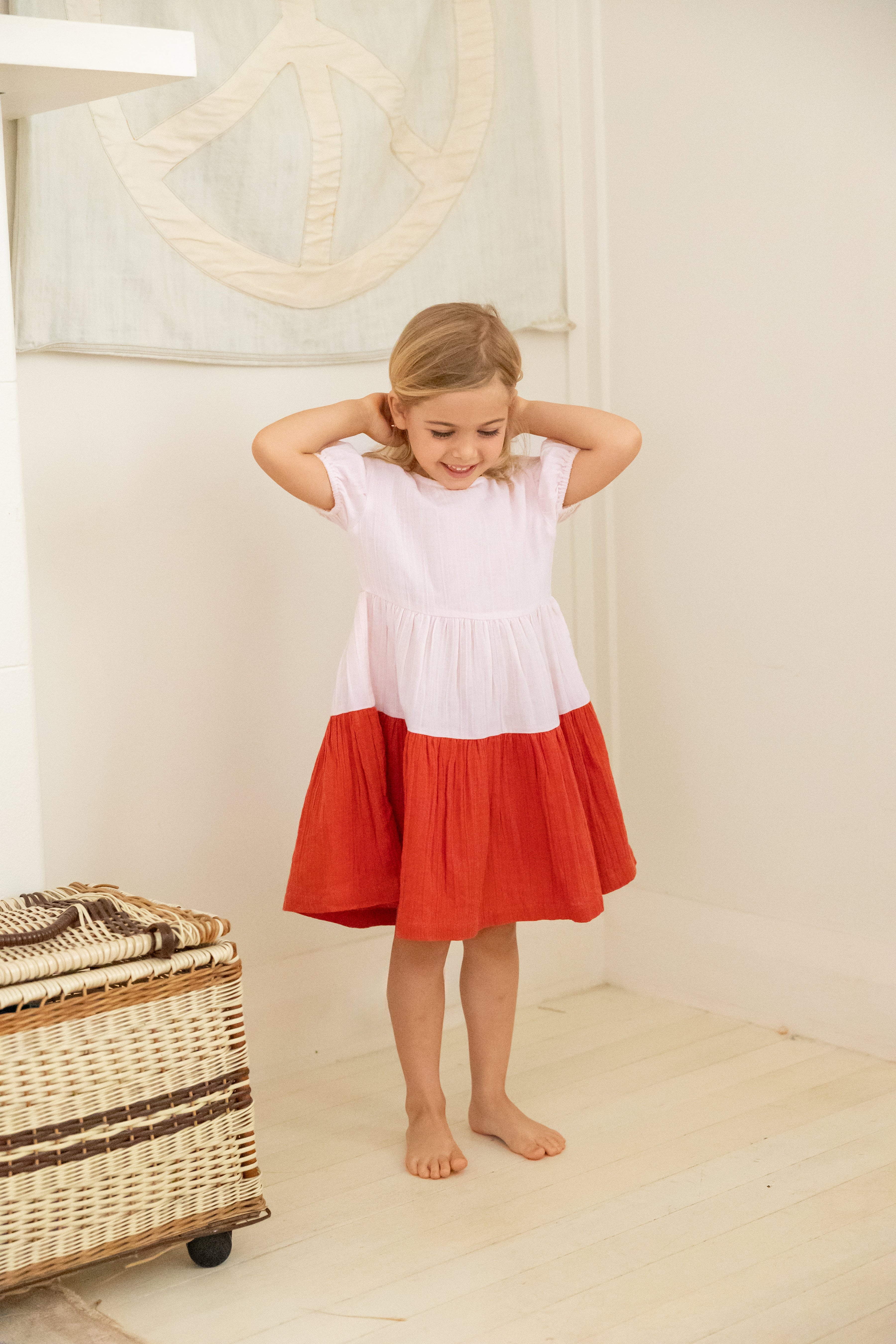 Alex and Ant Clara Dress - Petal Pink/Flame Red