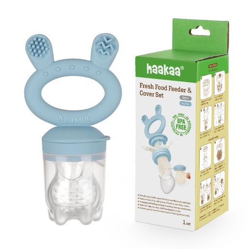 Haakaa Fresh Food Feeder and Cover - Sky Blue