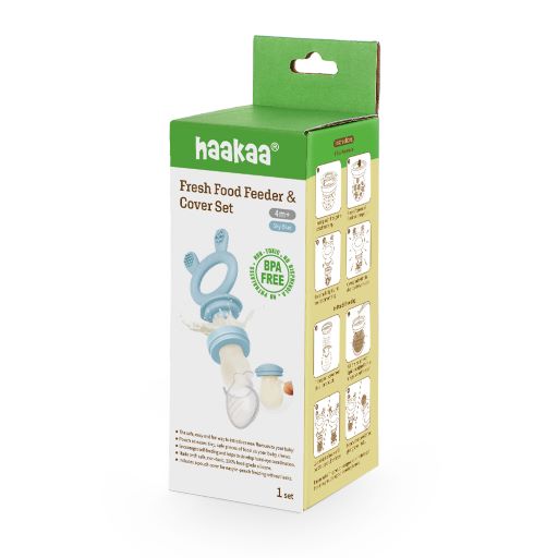 Haakaa Fresh Food Feeder and Cover - Sky Blue