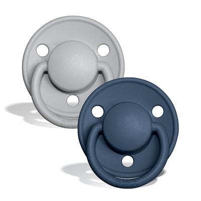 De Lux Silicone Pacifier 2 Pack - Cloud/Steel Blue