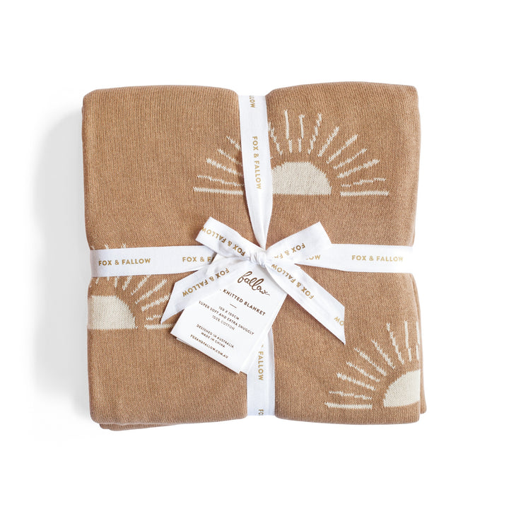Fox & Fallow Reversible Blanket - Suns/Coffee