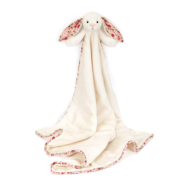 Jellycat Bashful Blossom Berry Bunny Blankie - Cream