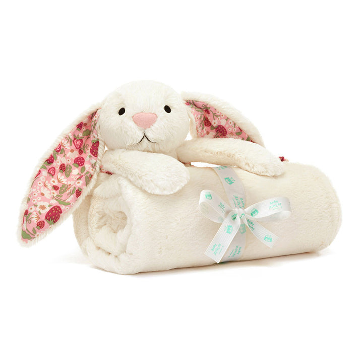 Jellycat Bashful Blossom Berry Bunny Blankie - Cream