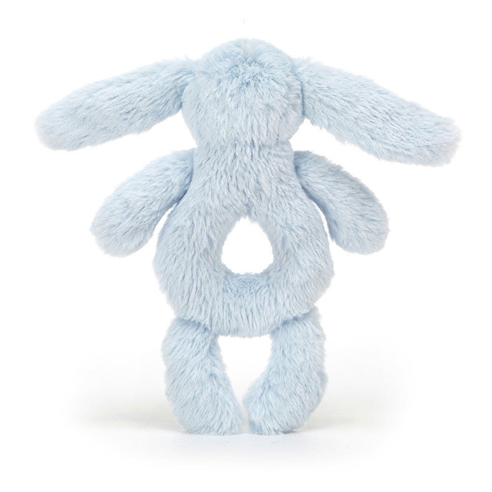 Bashful Bunny Ring Rattle - Blue