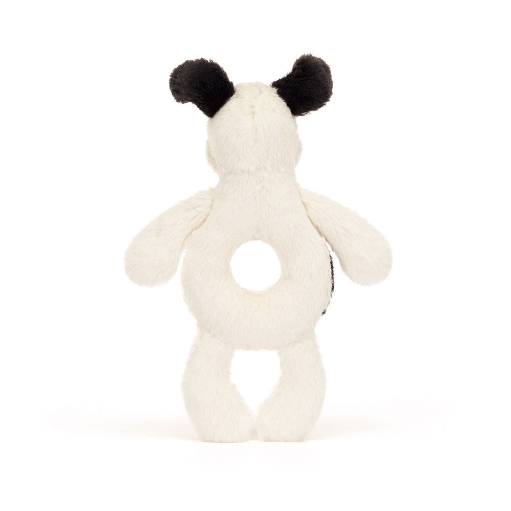 Jellycat Ring Rattle - Black and Cream Puppy