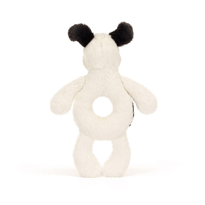 Jellycat Ring Rattle - Black and Cream Puppy