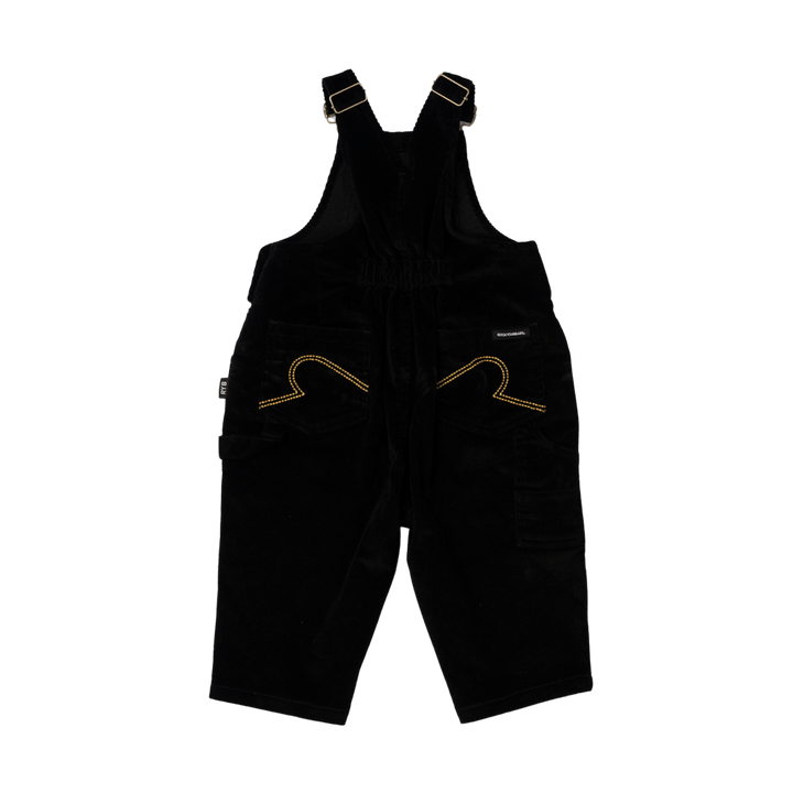 Rock Your Baby Black Cord Baby Overalls