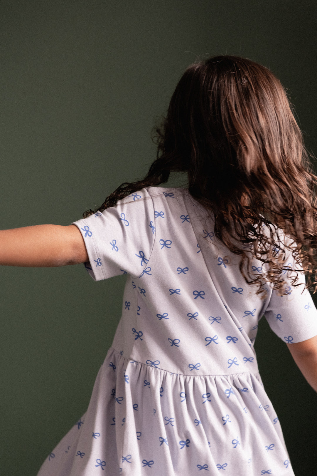 Nature Baby Saturday Dress - Ribbons Zen Blue Print