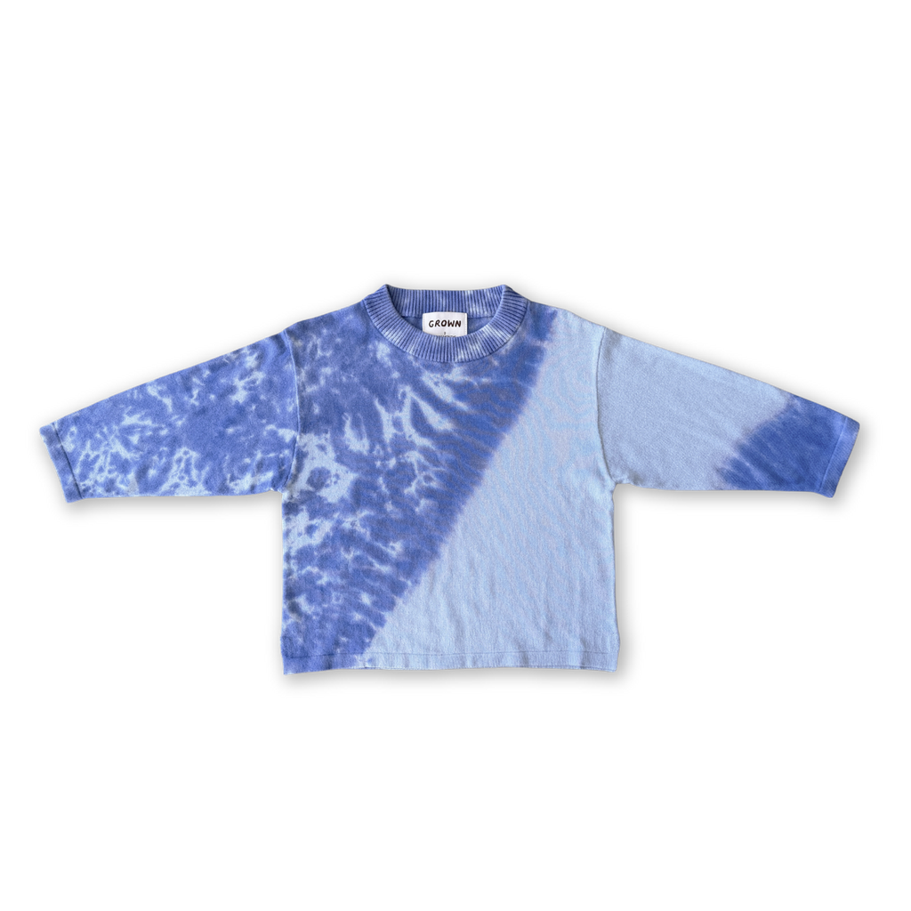 Organic Knitted Tie Dye Longsleeve Tee - Pacific