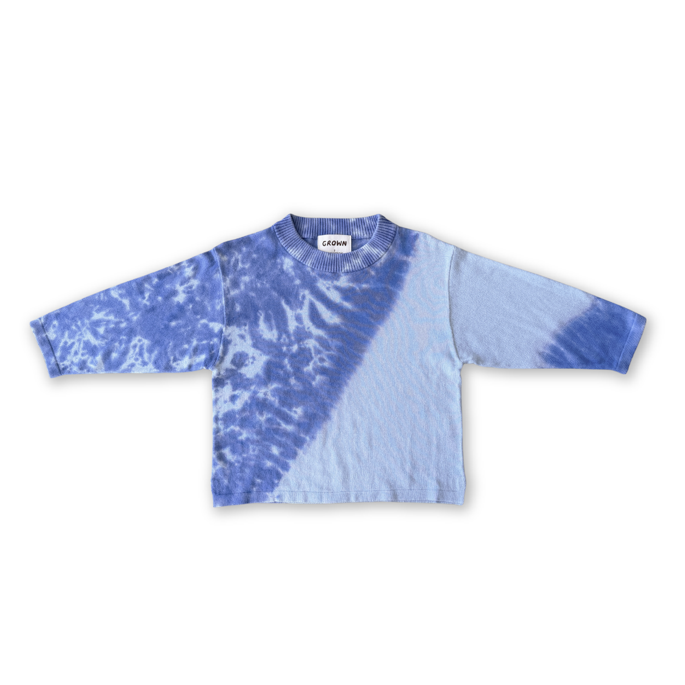 Organic Knitted Tie Dye Longsleeve Tee - Pacific