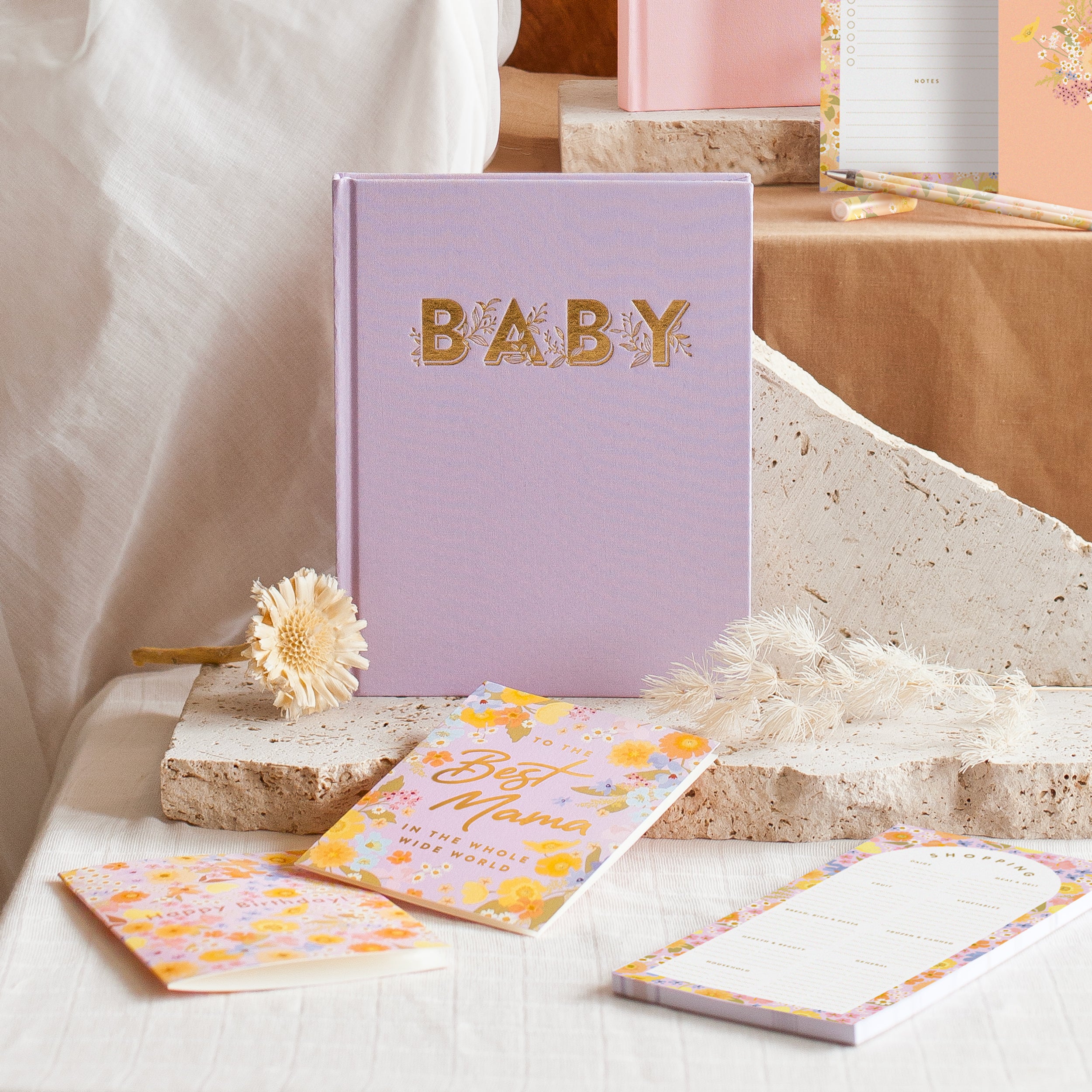 Fox & Fallow Mini Baby Book - Lilac (Boxed)
