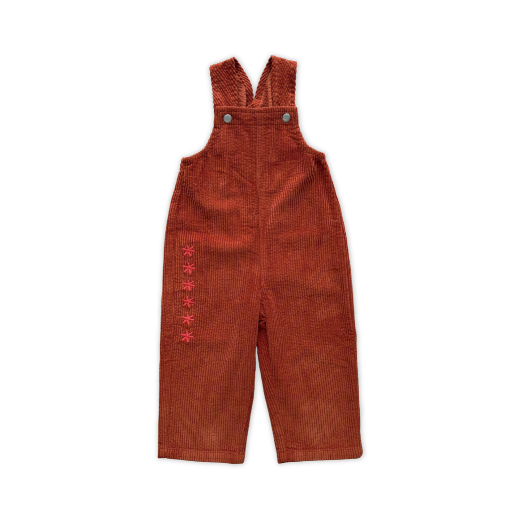 Organic Cord Overalls - Brick