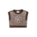 Organic Fields Embroidery Knit Vest - Espresso