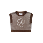 Organic Fields Embroidery Knit Vest - Espresso