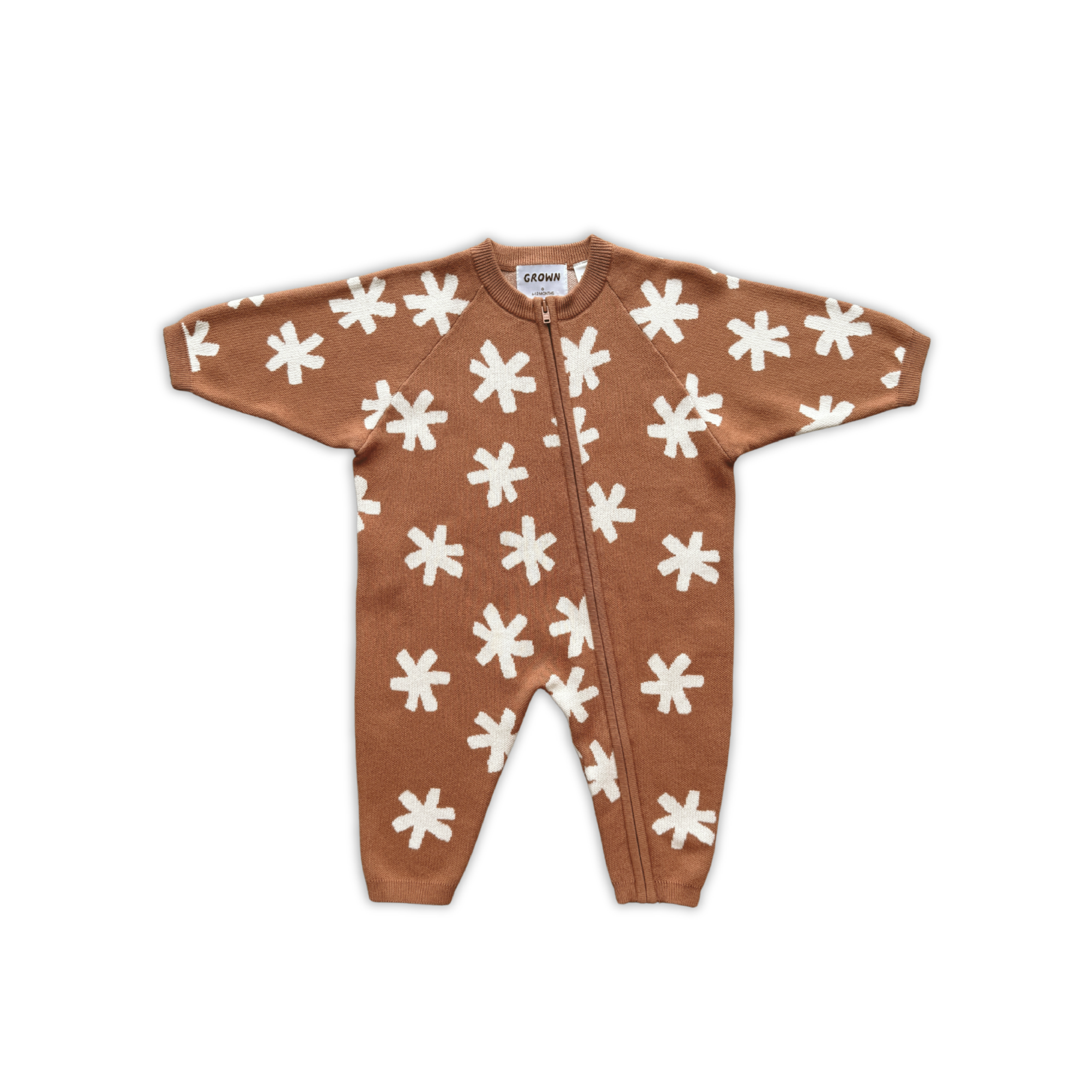 Organic Knit Zip Starsuit - Starlight
