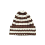 Organic Striped Pixie Rib Beanie - Espresso
