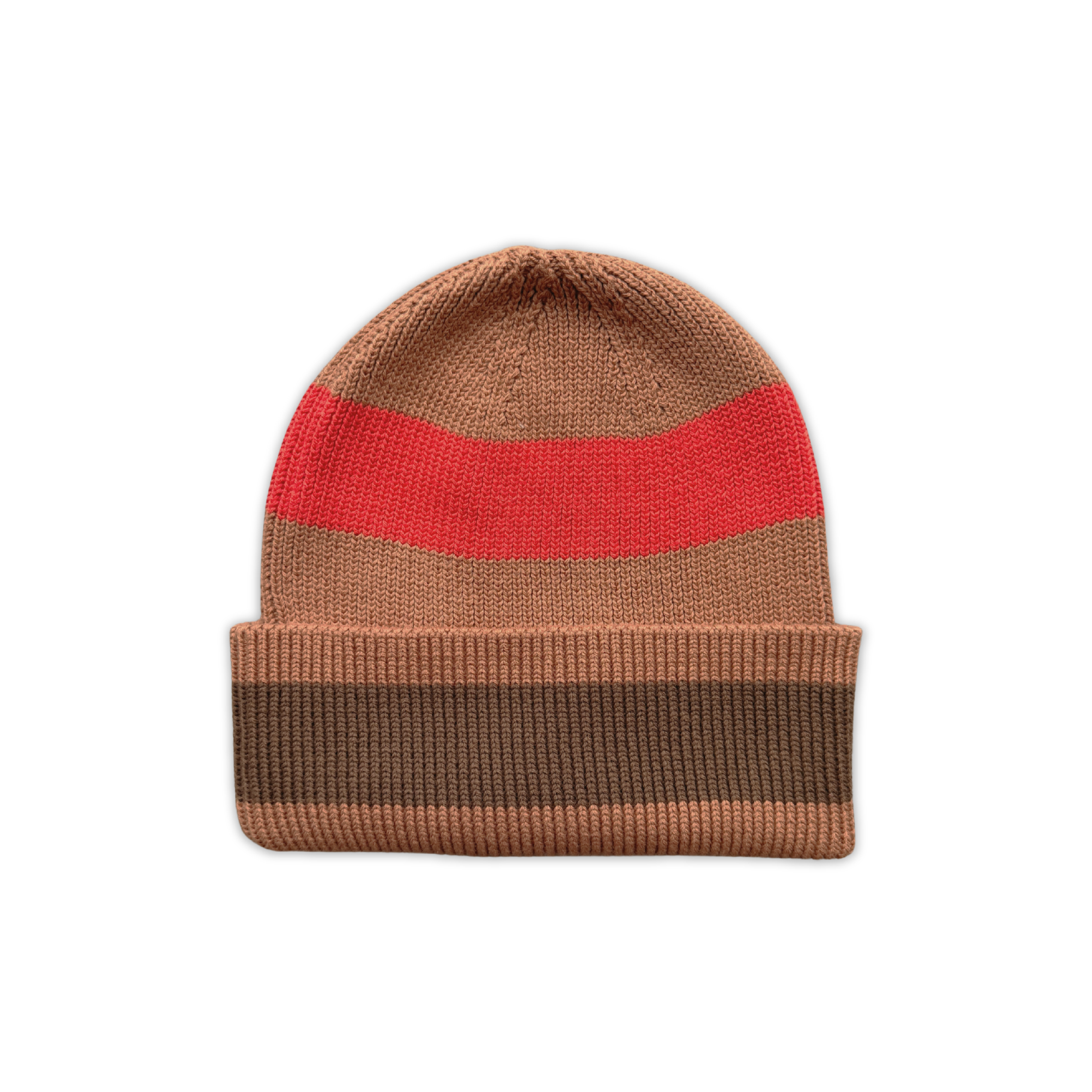 Organic Striped Pixie Knit Beanie - Earth