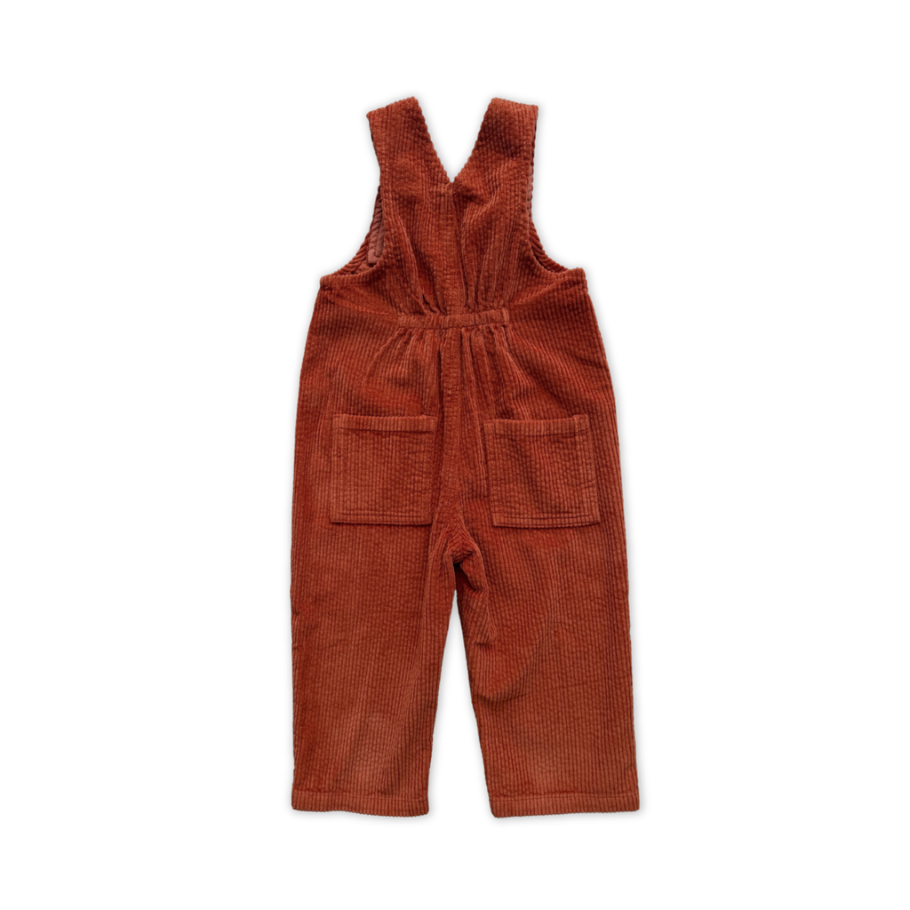 Organic Cord Overalls - Brick