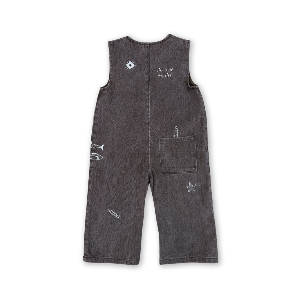 Fishy Business Denim Jumpsuit - Ash