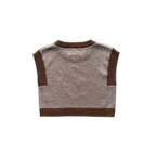 Organic Fields Embroidery Knit Vest - Espresso