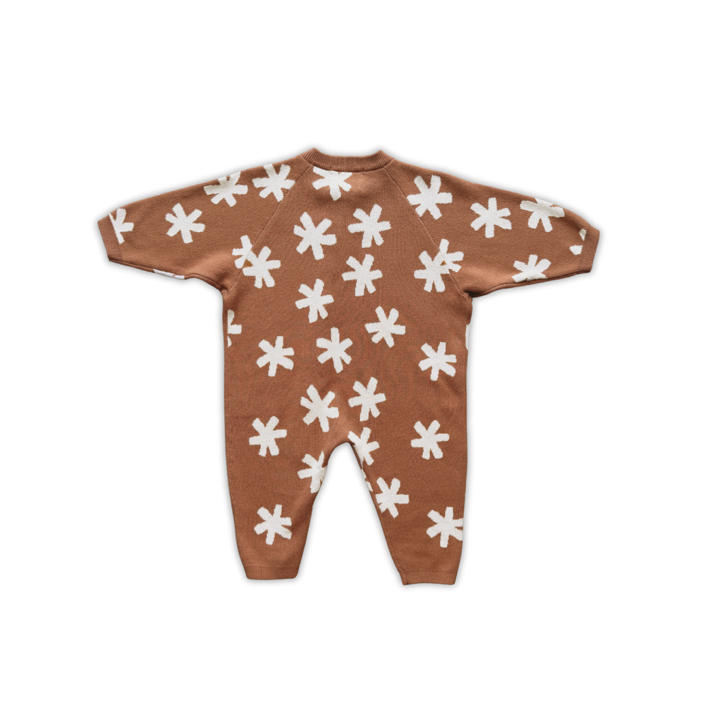 Organic Knit Zip Starsuit - Starlight