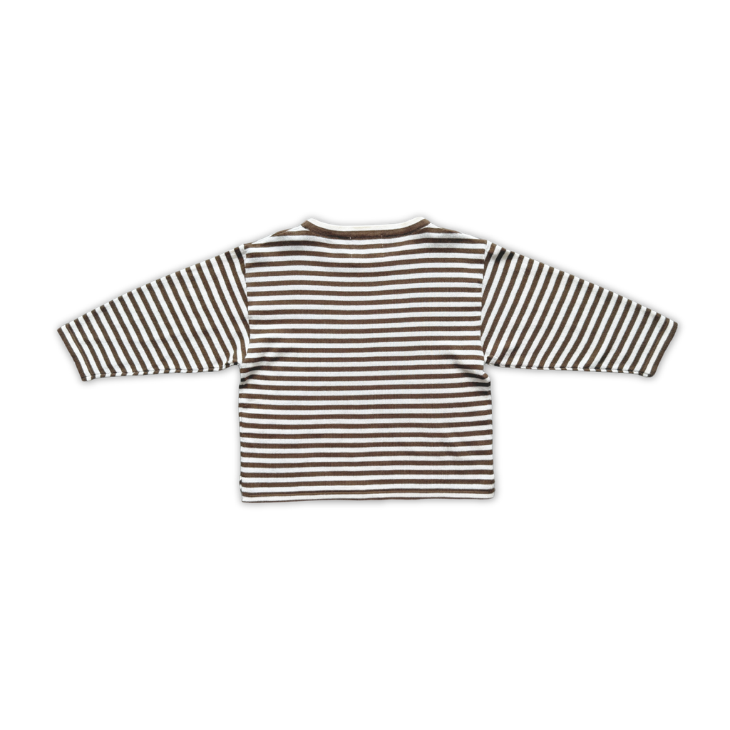Organic Essential Stripe Longsleeve Knit Tee - Espresso