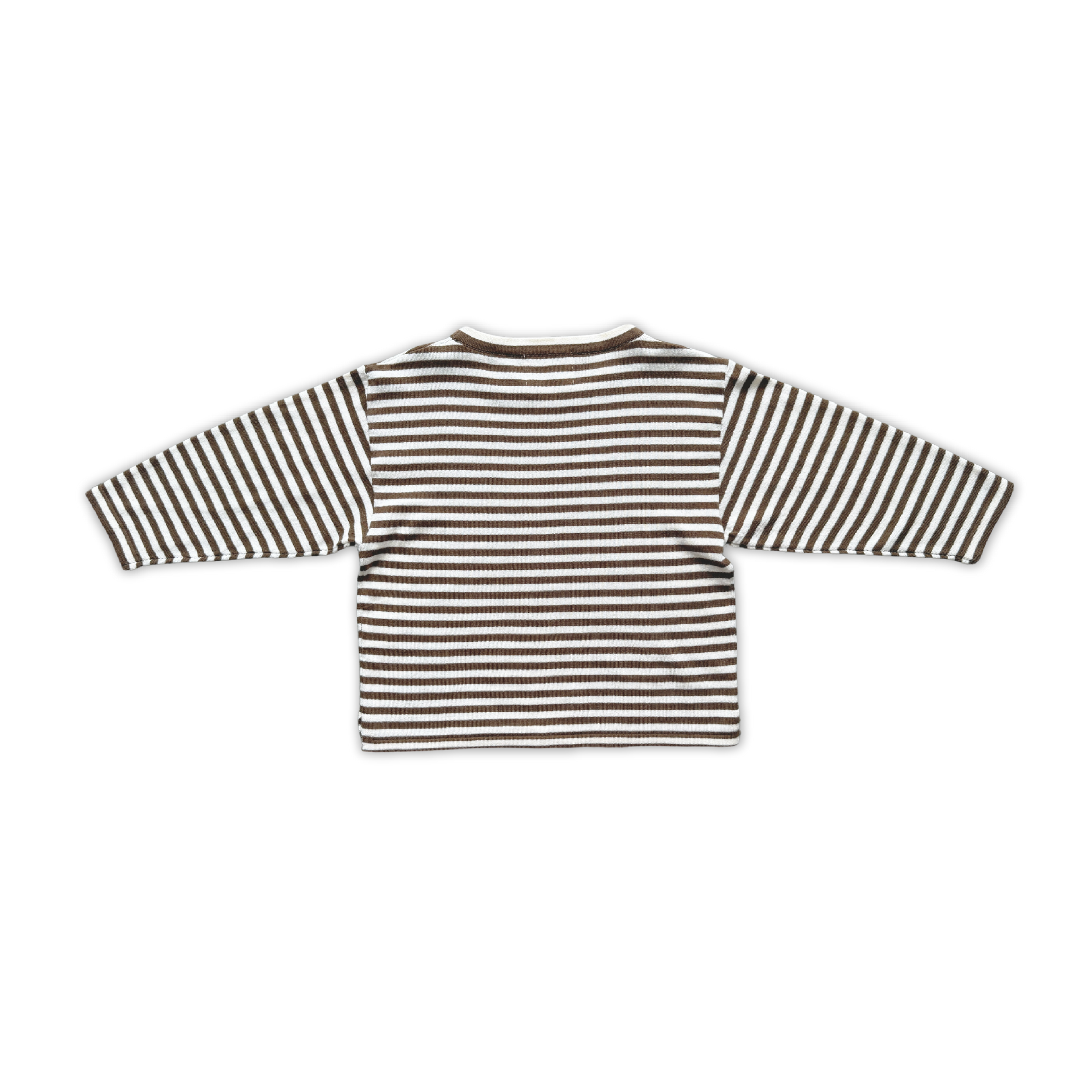 Organic Essential Stripe Longsleeve Knit Tee - Espresso