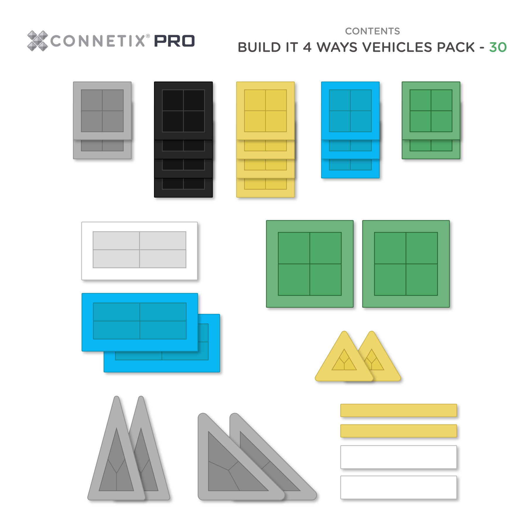 Connetix PRO Build It 4 Ways 30pc - Vehicles Pack