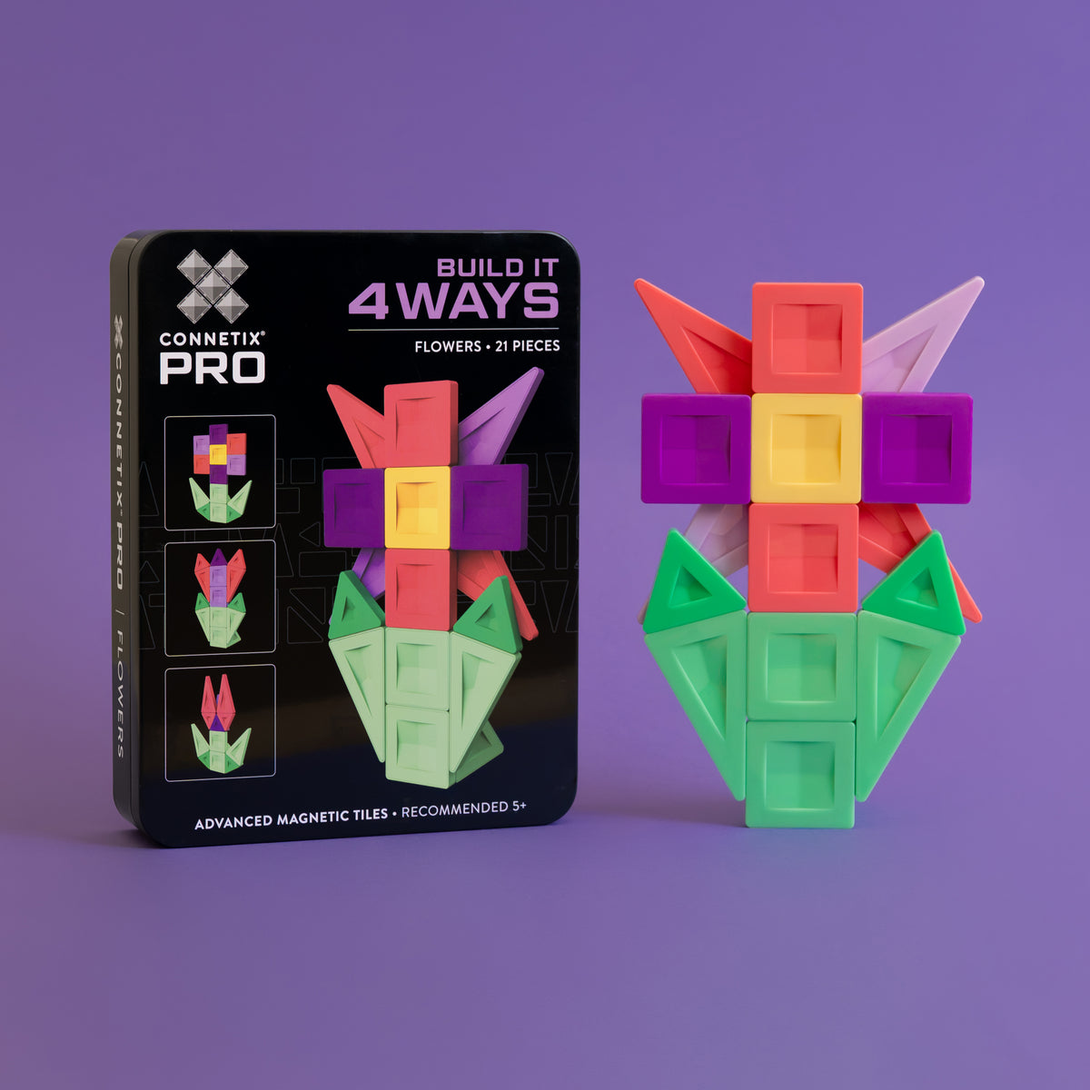 Connetix PRO Build It 4 Ways 21pc - Flowers Pack