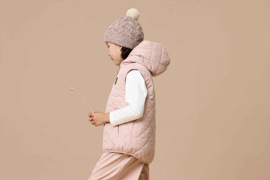 Crywolf Reversible Yeti Vest - Blush/Camel