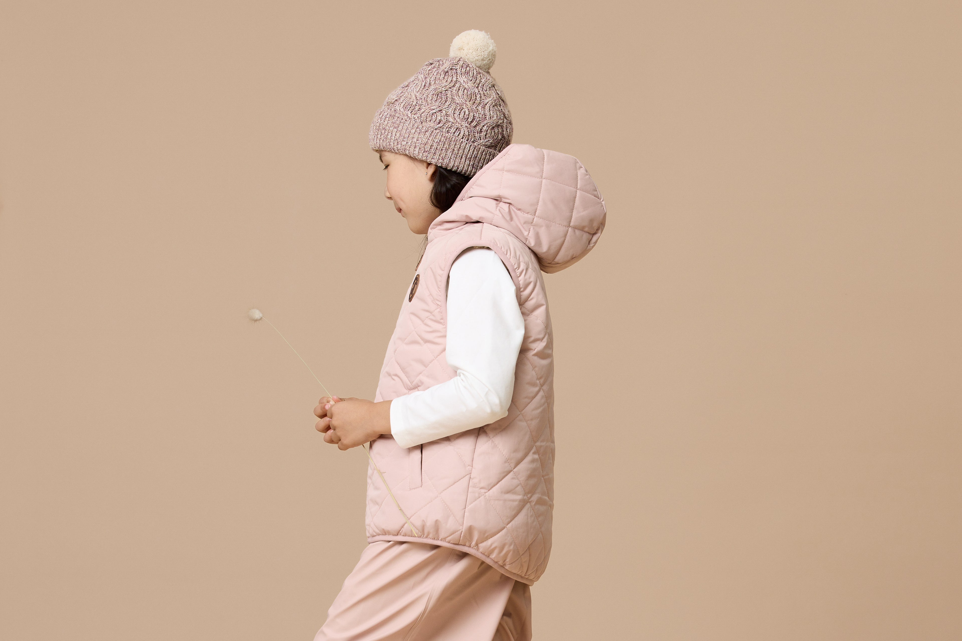 Crywolf Reversible Yeti Vest - Blush/Camel