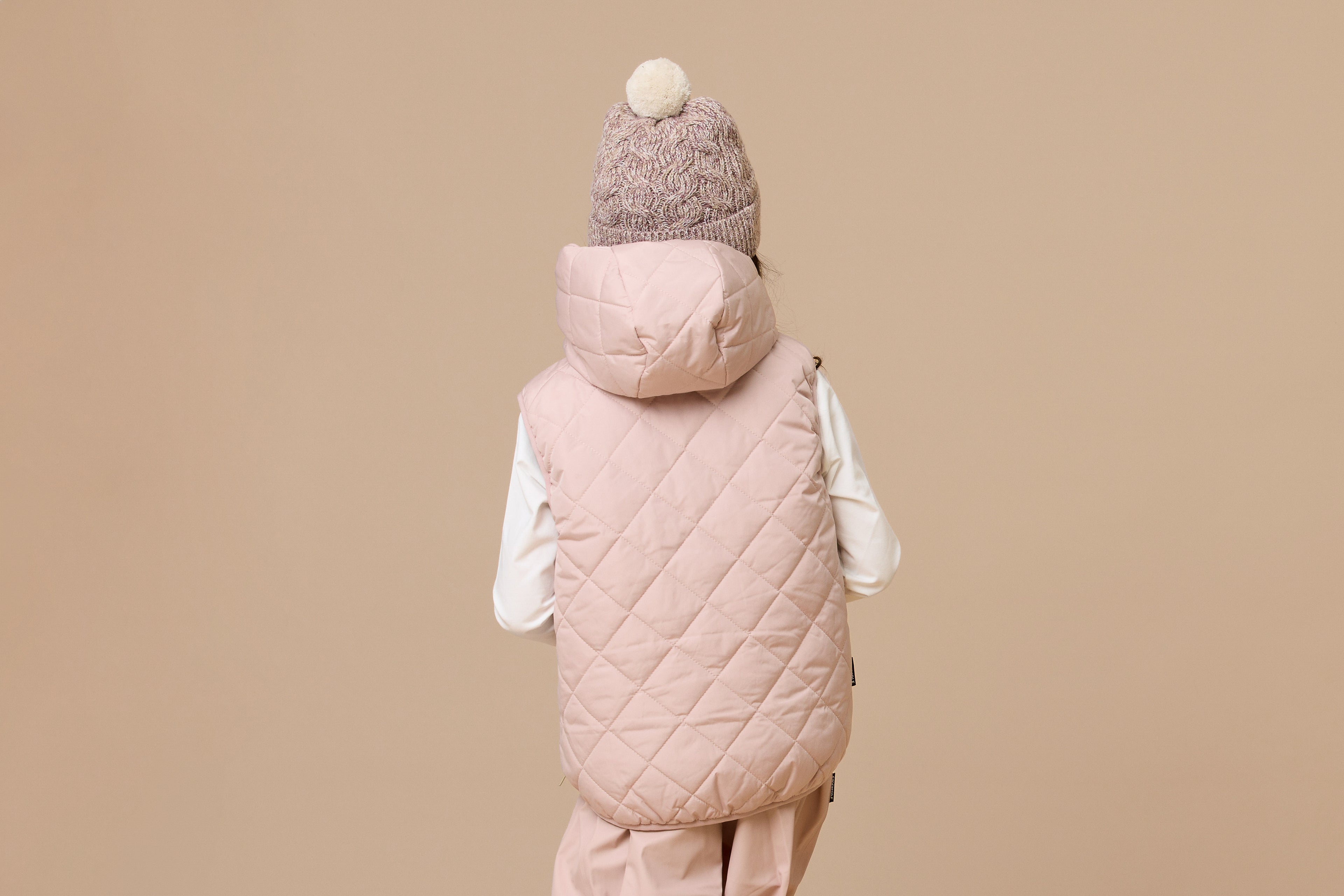 Crywolf Reversible Yeti Vest - Blush/Camel