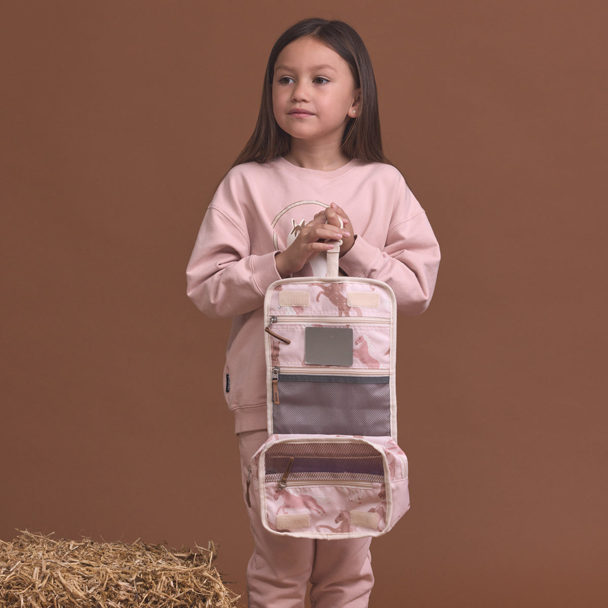 Hanging Toiletry Bag Blush Ponies