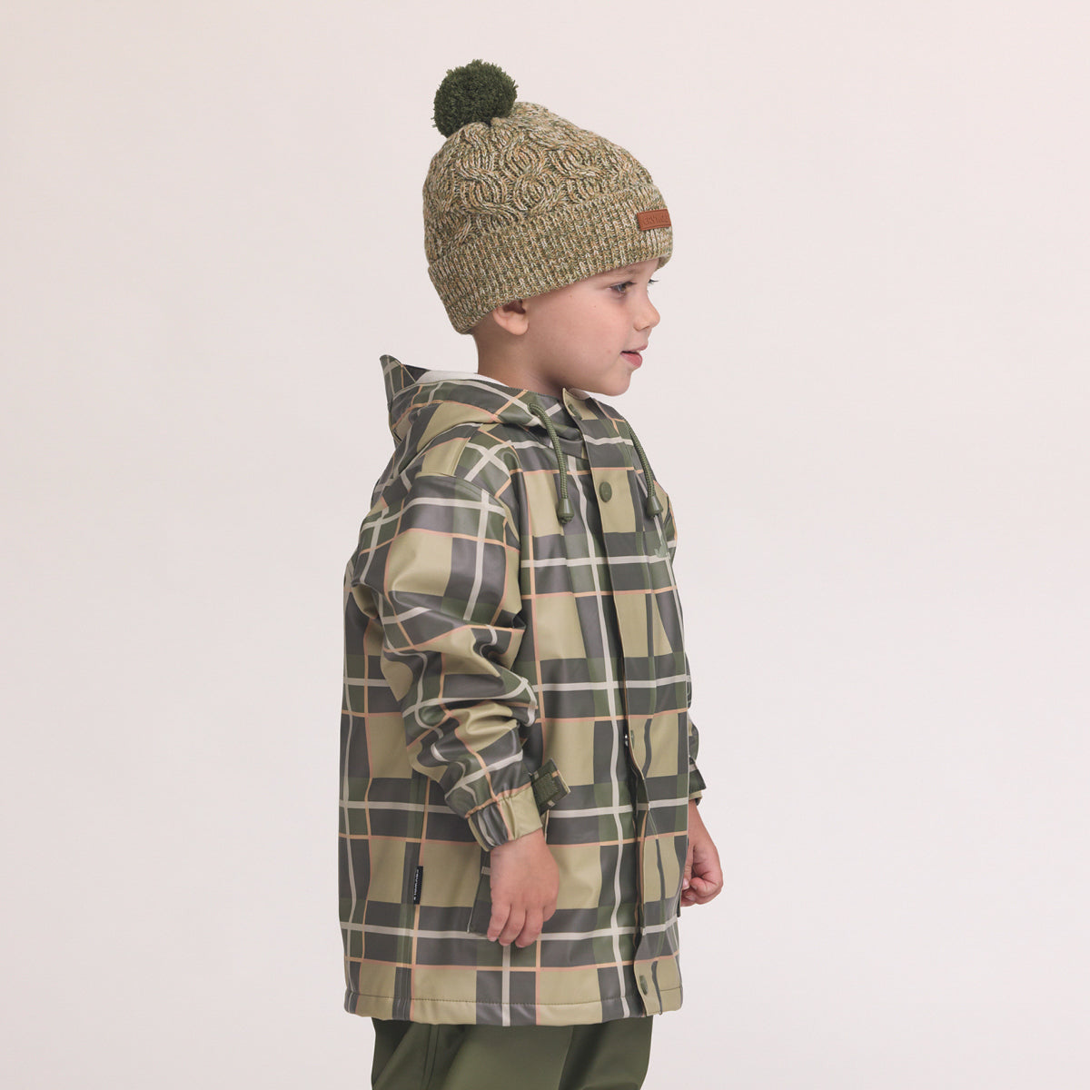 Pom Pom Beanie Olive Speckle