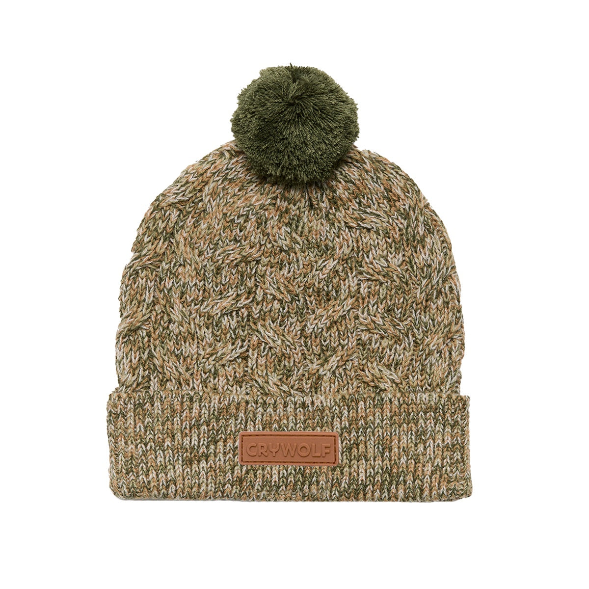 Pom Pom Beanie Olive Speckle