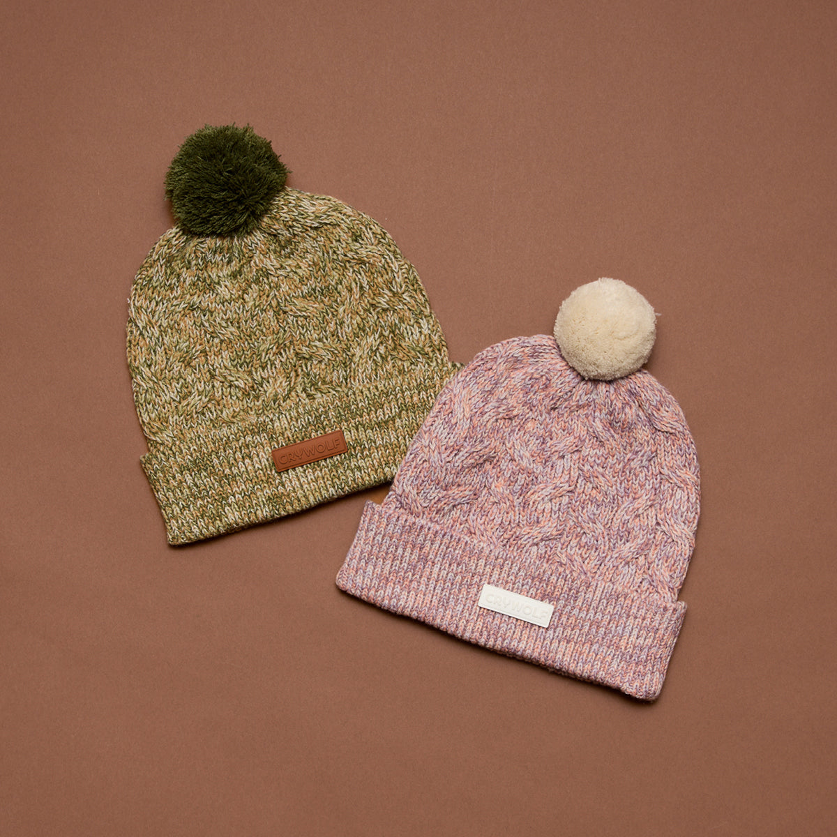 Pom Pom Beanie Olive Speckle