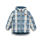Reversible Eco-Puffer Blue Plaid