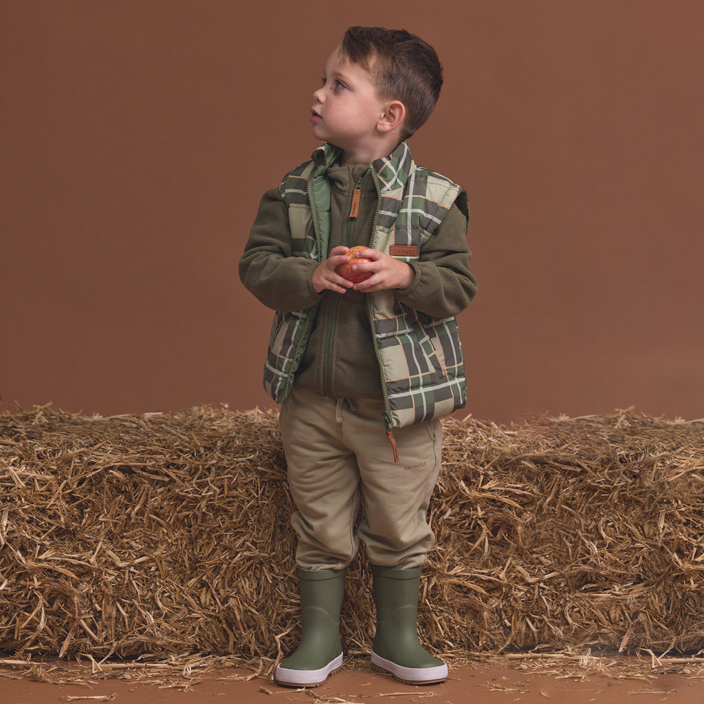 Reversible Eco-Vest Field Plaid