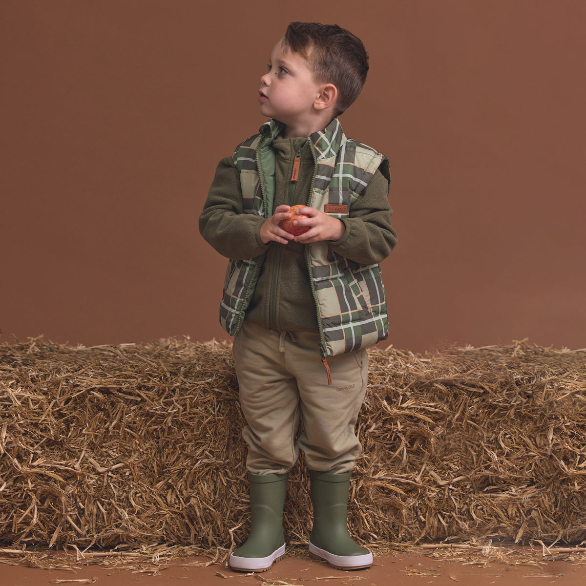 Reversible Eco-Vest Field Plaid