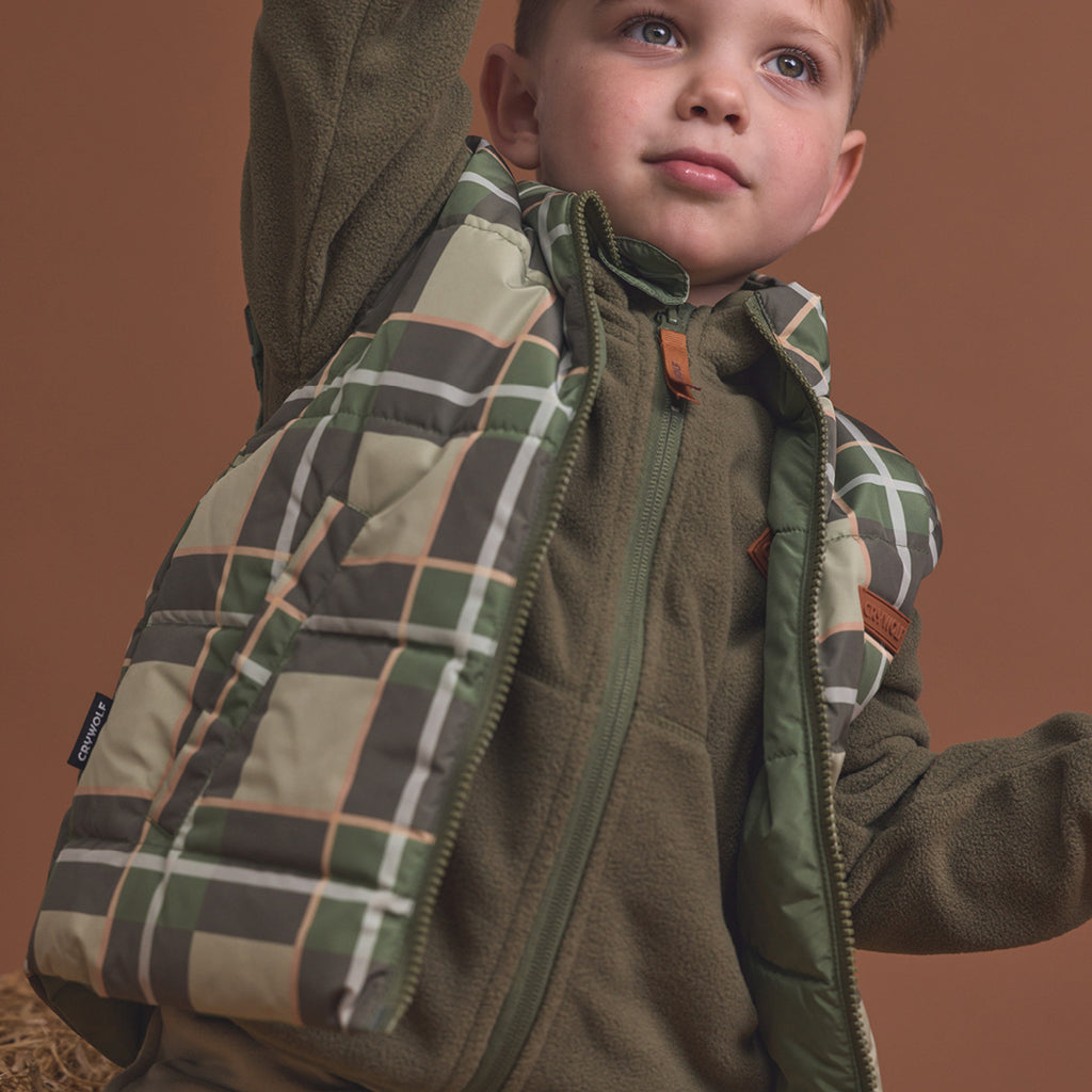 Reversible Eco-Vest Field Plaid