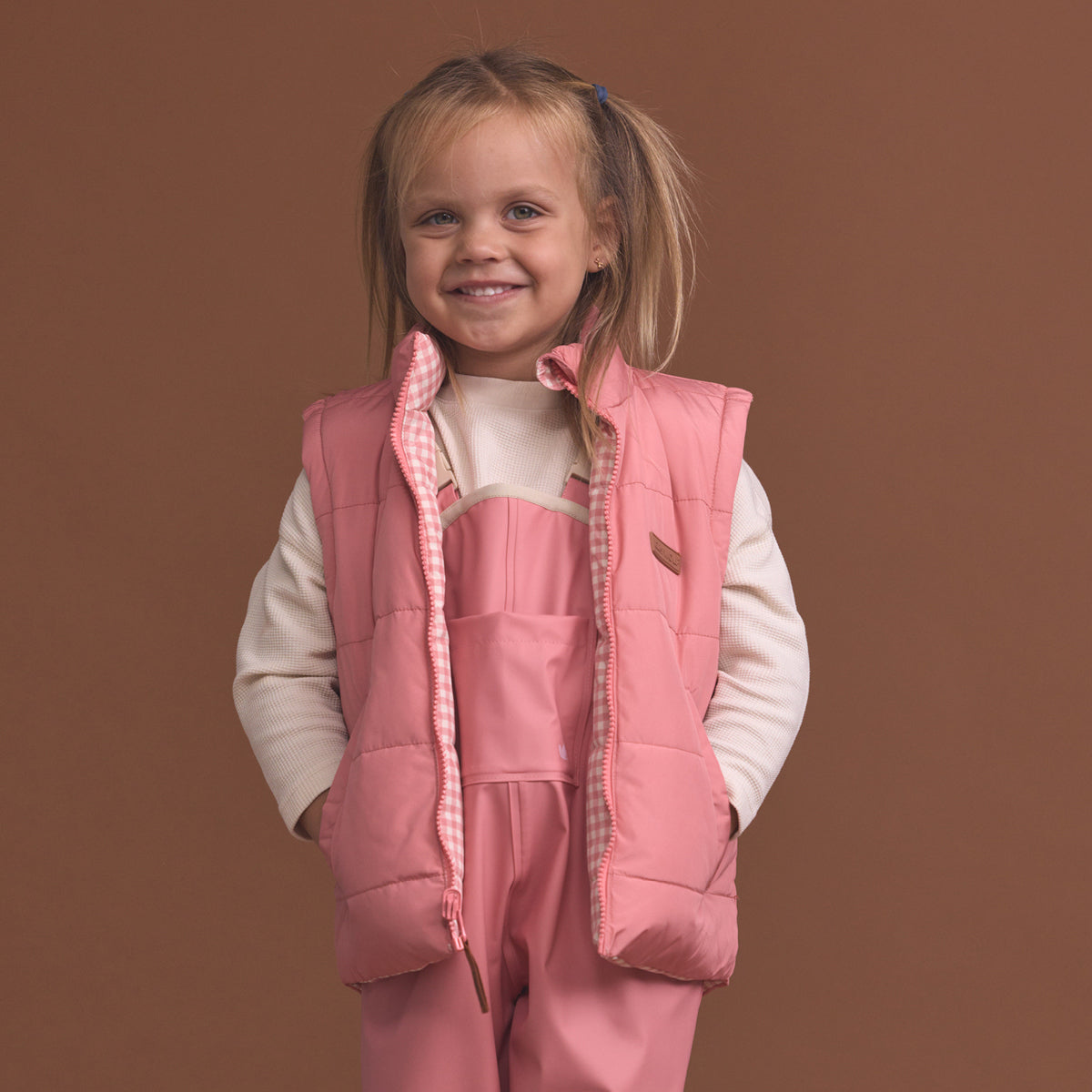 Reversible Eco-Vest Rose Gingham