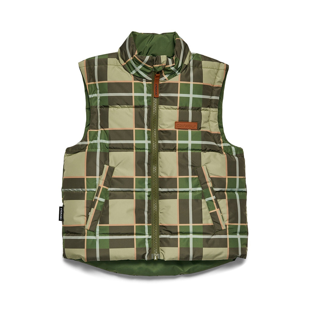 Reversible Eco-Vest Field Plaid