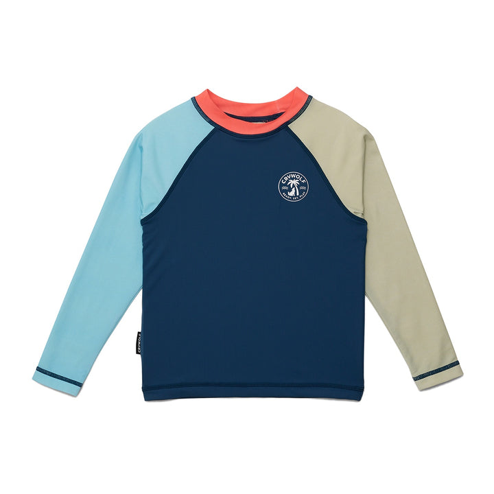 Crywolf Long Sleeve Rash Vest - Ocean Colourblock