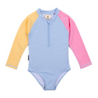 Long Sleeve Swimsuit - Pop Colourblock