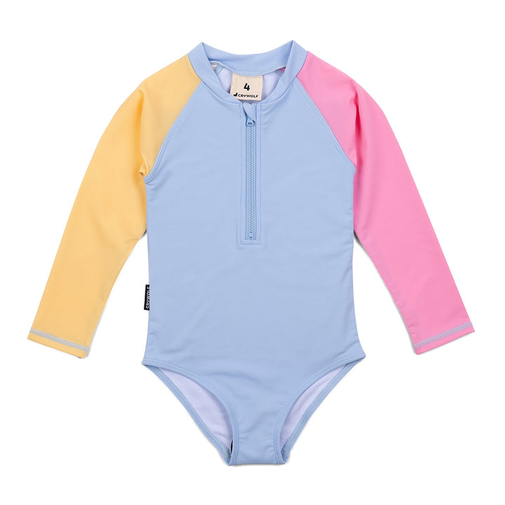 Crywolf Long Sleeve Swimsuit - Pop Colourblock
